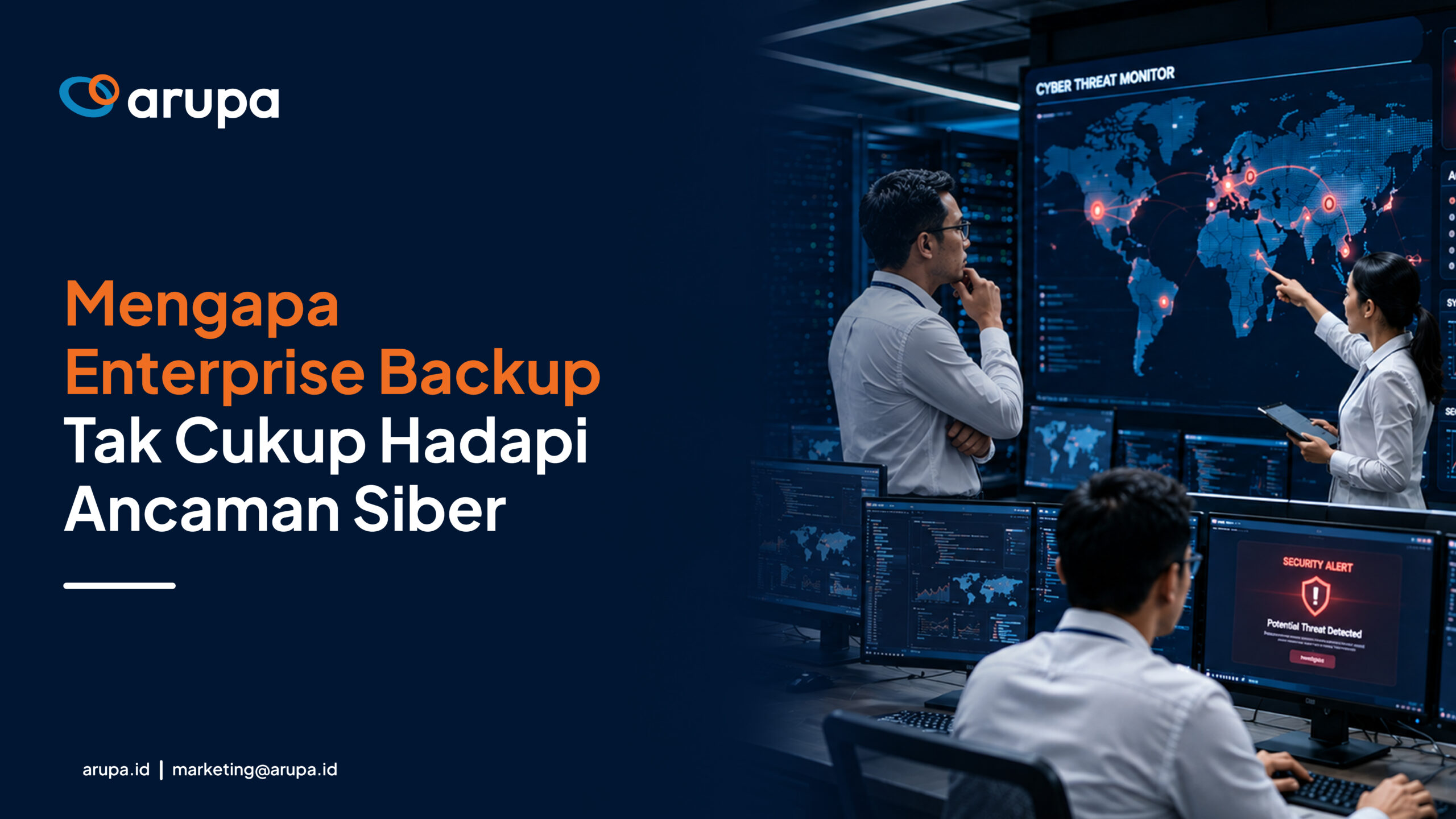 Ilustrasi pentingnya cyber backup untuk melindungi data bisnis dari ancaman siber
