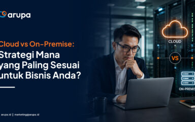 Ilustrasi perbandingan Cloud vs On-Premise untuk strategi infrastruktur IT bisnis