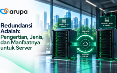 Ilustrasi redundansi server untuk menjaga ketersediaan sistem dan mengurangi downtime