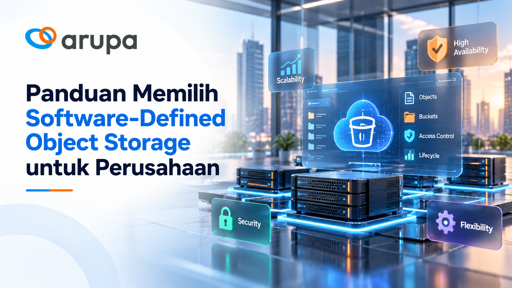 Ilustrasi Software-Defined Object Storage untuk penyimpanan data perusahaan